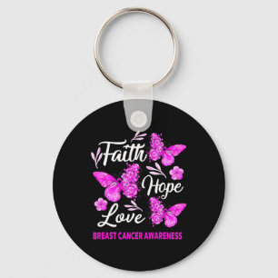 Woman Breast Cancer Awareness Faith Hope Love Butt Key Ring