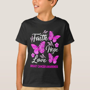 Woman Breast Cancer Awareness Faith Hope Love Butt T-Shirt