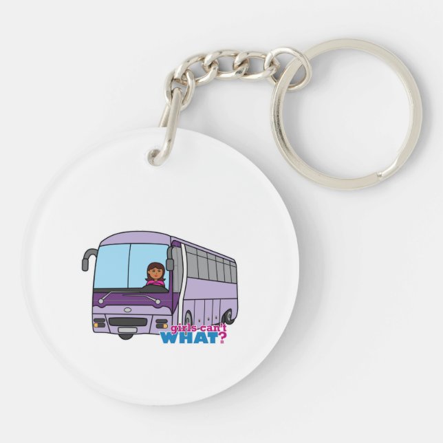Woman Bus Driver Key Ring (Back)