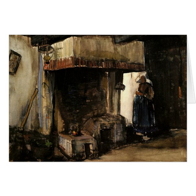 Woman by a Hearth by Vincent van Gogh Card (Front Horizontal)