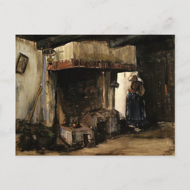 Woman by a Hearth by Vincent van Gogh Postcard (Front)