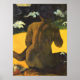 Woman by the Sea by Paul Gauguin, Vintage Fine Art Poster