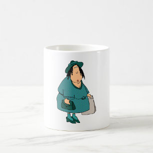 Woman Carrying Bags Coffee Mug