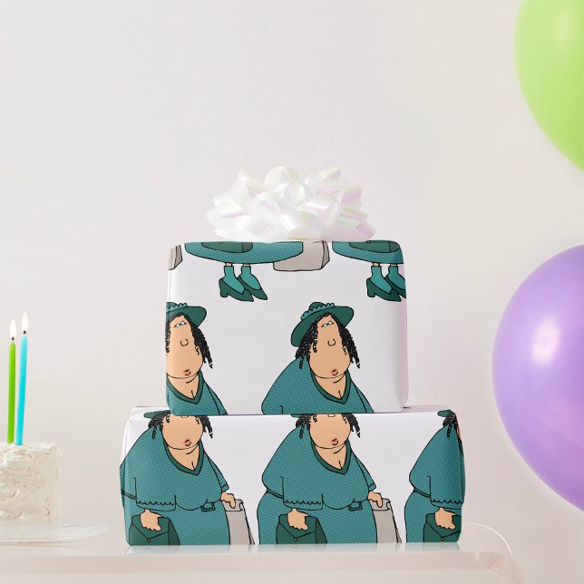 Woman Carrying Bags Wrapping Paper (Creator Uploaded)