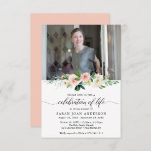 Woman Celebration Of Life Invitation with Photo