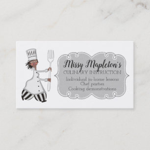 Woman chef African American catering business card