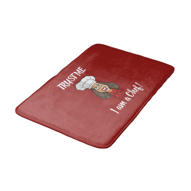 Woman Chef Bath Mat (Angled)