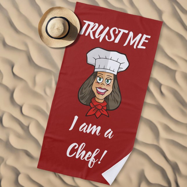 Woman Chef Beach Towel (Creator Uploaded)