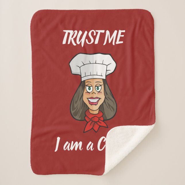 Woman Chef Sherpa Blanket (Front)