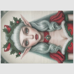 Woman Christmas Elf Winter Decoupage Paper