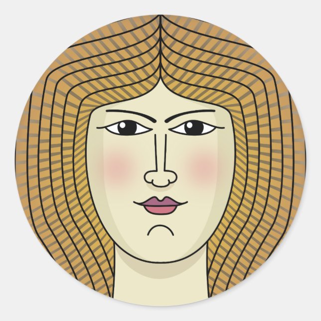 Woman Classic Round Sticker (Front)