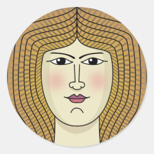 Woman Classic Round Sticker