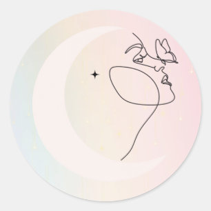 Woman Classic Round Sticker