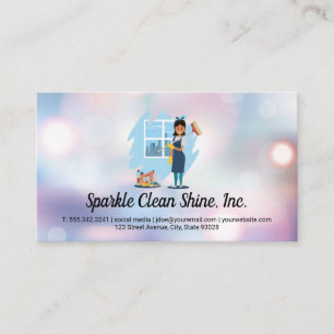 Woman Cleaner House Keeping Services Business Card