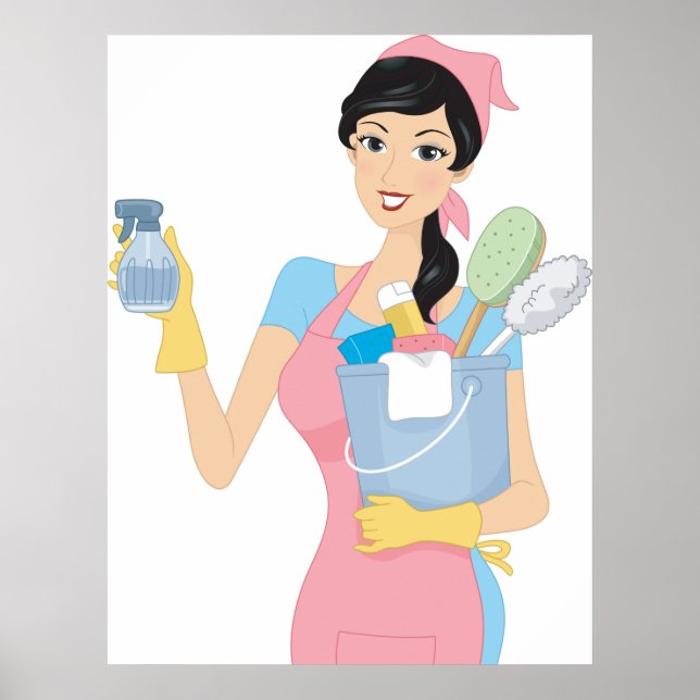 Woman Cleaning Poster (Front)