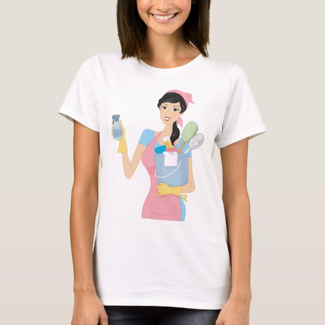 Woman Cleaning T-Shirt (Front)