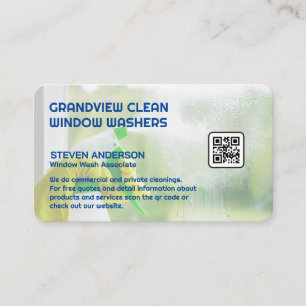 Woman Cleaning Window   Sanitising Business Card
