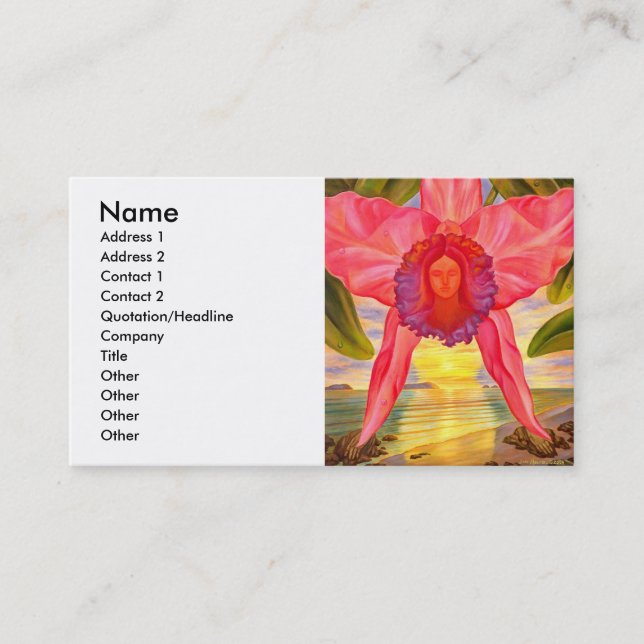 Woman Clothed In Sunset - Business card (Front)