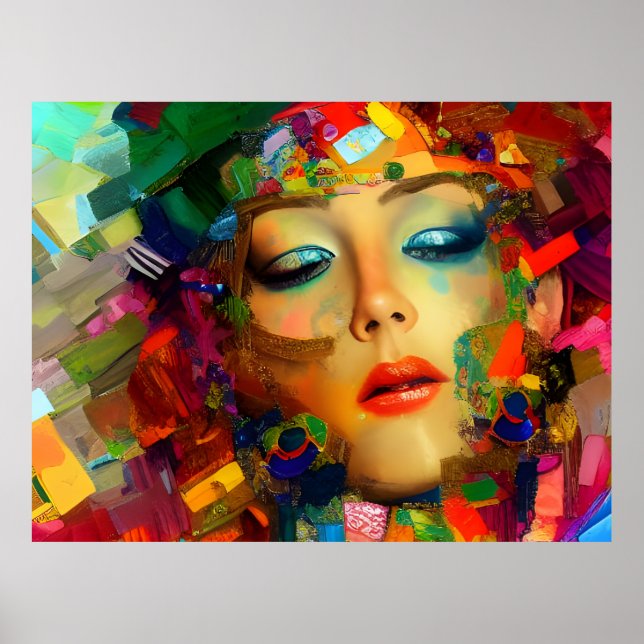 Woman Colourful Painting Poster (Front)