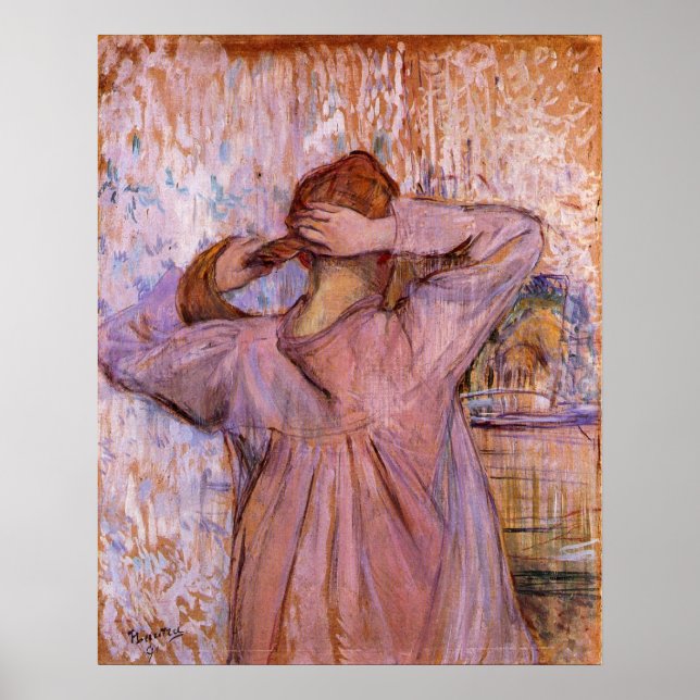 Woman Combing her hair by Toulouse-Lautrec Poster (Front)