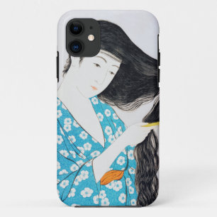 Woman Combing Her Hair, Goyō Hashiguchi Case-Mate iPhone Case