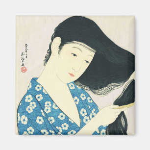 Woman Combing Her Hair Hashiguchi Goyo Magnet