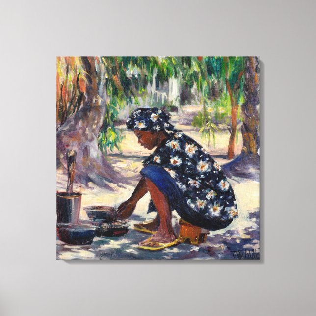 Woman Cooking 2004 Canvas Print (Front)