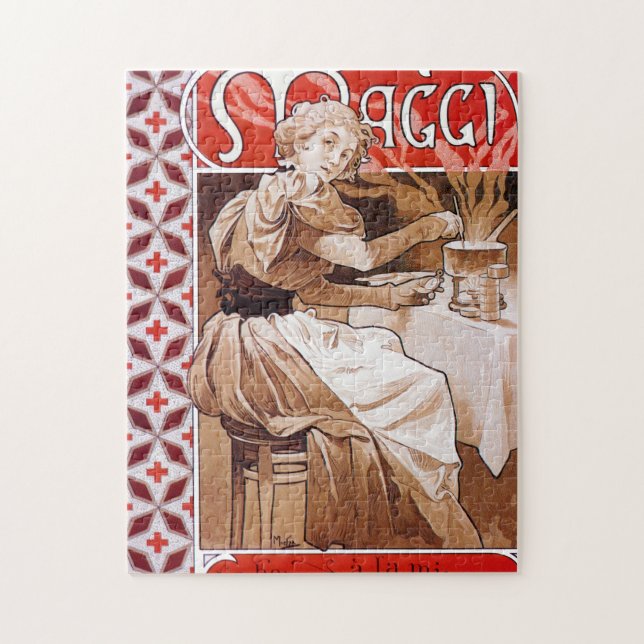 Woman Cooking, Alphonse Mucha Jigsaw Puzzle (Vertical)