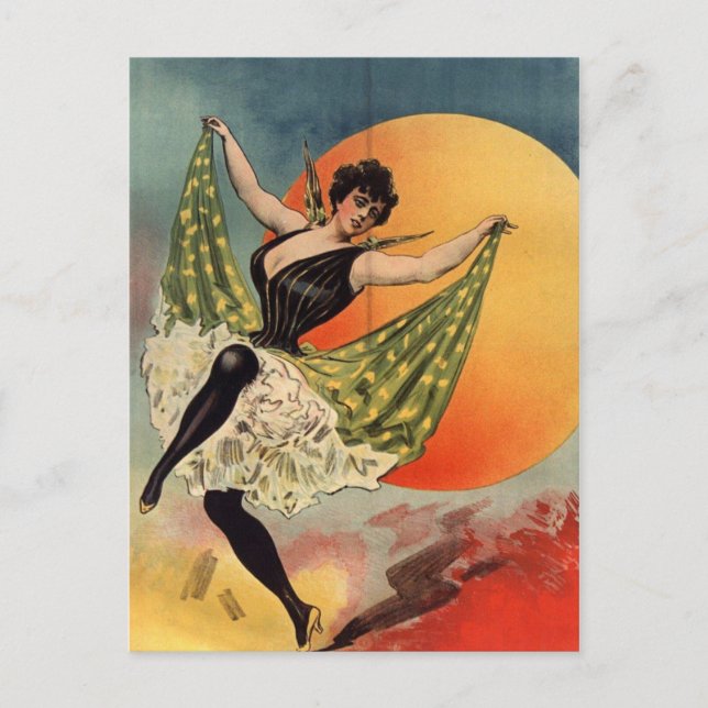 Woman dancing at cabaret postcard (Front)