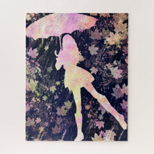 Woman Dancing in the Rain Puzzle