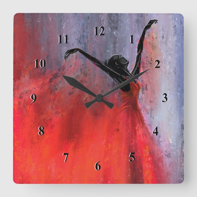 Woman Dancing Wall Clock (Front)