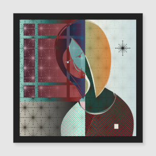 Woman Daydream Magnet Card