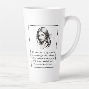 Woman -- Different Drummer Quote Latte Mug