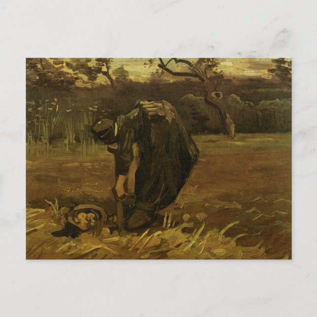 Woman Digging Up Potatoes Van Gogh Fine Art Postcard (Front)