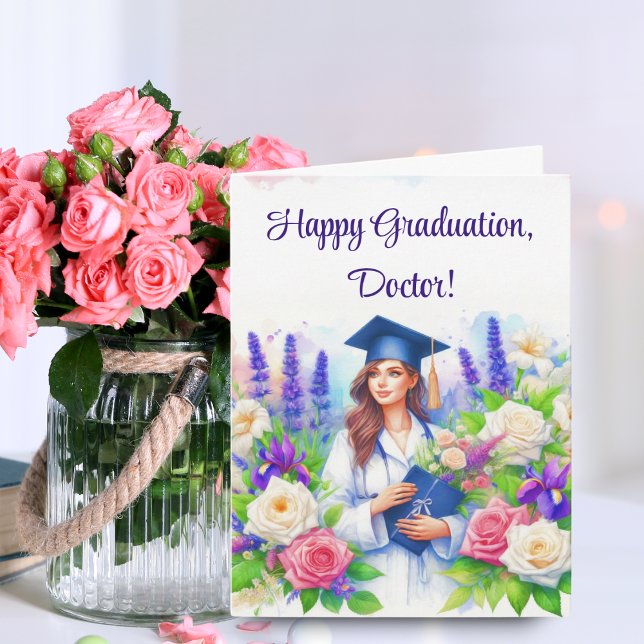 Woman Doctor Happy Graduation Medical School Card (Creator Uploaded)