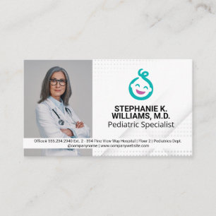 Woman Doctor Paediatrics Baby Logo Business Card