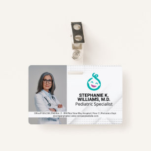 Woman Doctor Paediatrics Baby Logo ID Badge