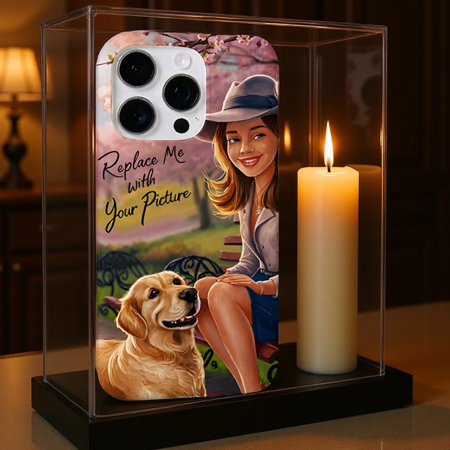 Woman Dog Park Bench Portrait Case-Mate iPhone Case (Creator Uploaded)