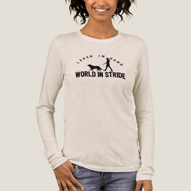 Woman Dog Walker  Tri-Blend Shirt (Front)