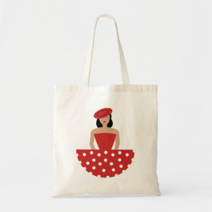 Woman dressed in a flamenco suit tote bag