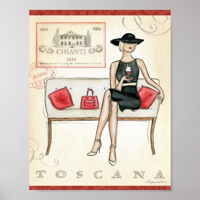 Woman Drinking Red Wine Poster (Front)