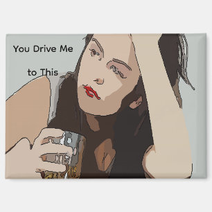 Woman Drinking Whisky Magnet