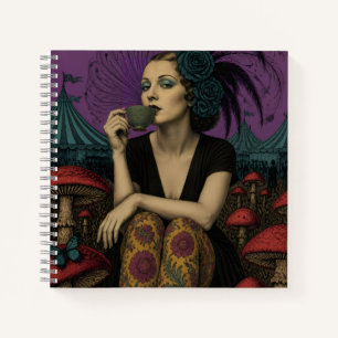 Woman Drinks Tea at the Circus Notebook
