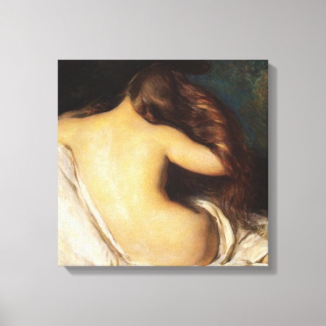 Woman Drying Her Hair (by Joseph DeCamp) Canvas Print (Front)