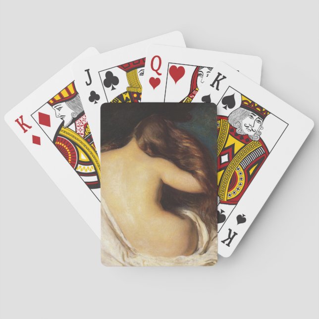 Woman Drying Her Hair (by Joseph DeCamp) Playing Cards (Back)