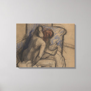 Woman Drying Her Hair Canvas Print