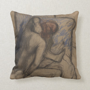 Woman Drying Her Hair Cushion
