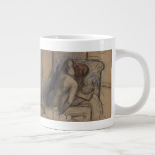 Woman Drying Her Hair Large Coffee Mug