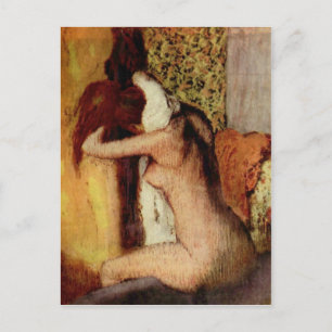 Woman Drying Her Neck Postcard