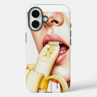 woman eating paled banana